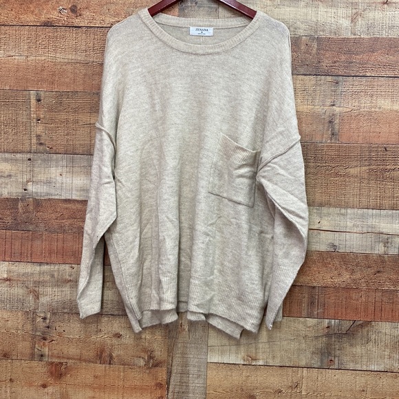Melange Hi-Low Hem Pocket Oversized Sweater NWT - Picture 2 of 3